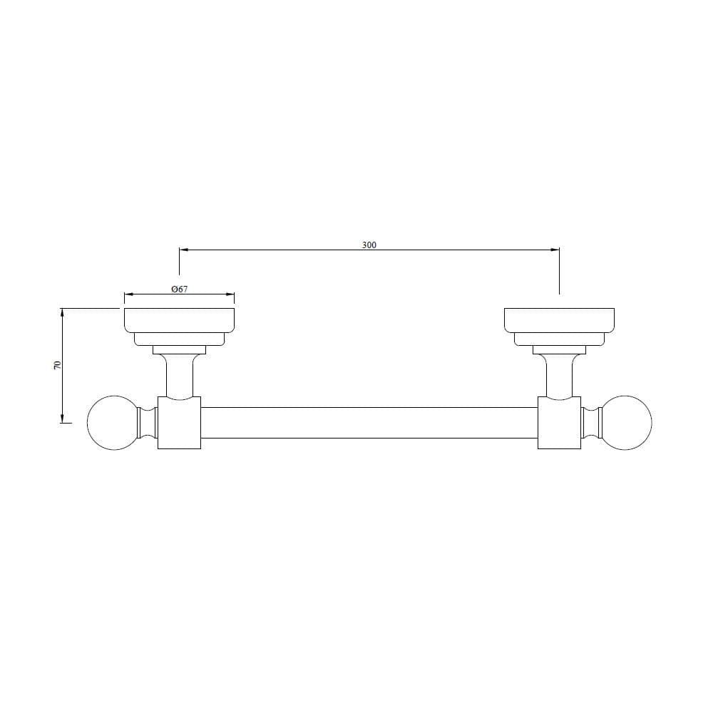 Jaquar Single Towel Rail 300mm Long Queen's series AQN-ACR-7711B Antique Copper - image 2