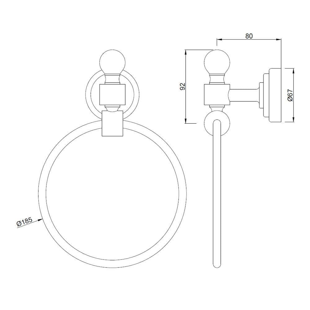 Jaquar Towel Ring Round Queen's series AQN-ABR-7721 Antique Bronze - image 2