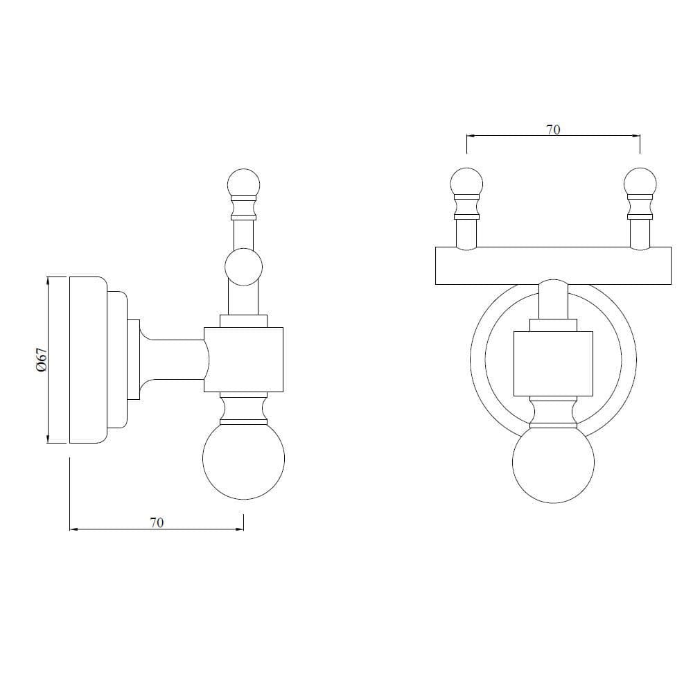 Jaquar Double Coat Hook Queen's series AQN-ABR-7761 Antique Bronze - image 2