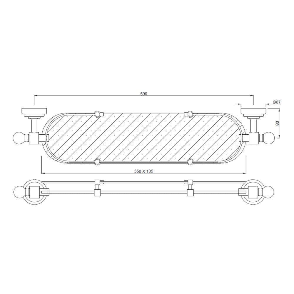 Jaquar Glass Shelf 550mm Long Queen's series AQN-BCH-7771 Black Chrome - image 2