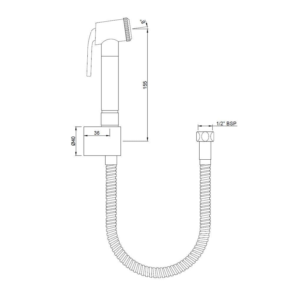 Jaquar Hand Shower (Health Faucet) Allied series ALD-BCH-577M Black Chrome - image 2