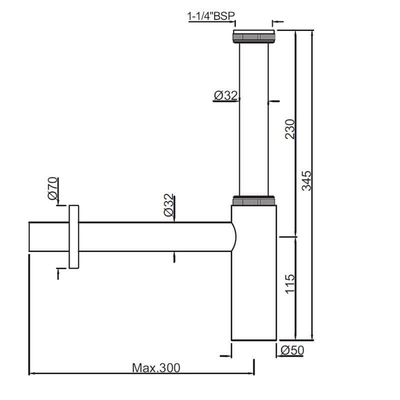Jaquar Bottle Trap Allied series ALD-BGP-769L300X190 Standard - image 2