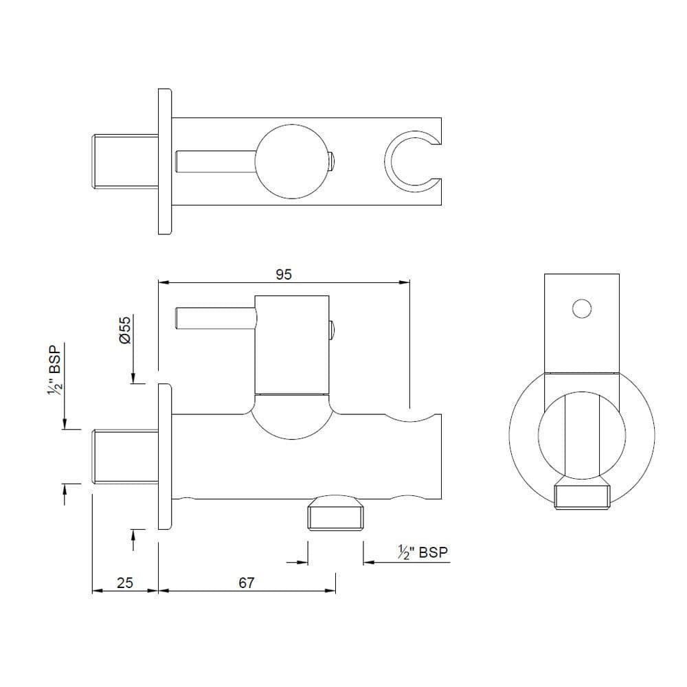 Jaquar Round Wall Outlet Allied series ALD-BCH-591R Black Chrome - image 2