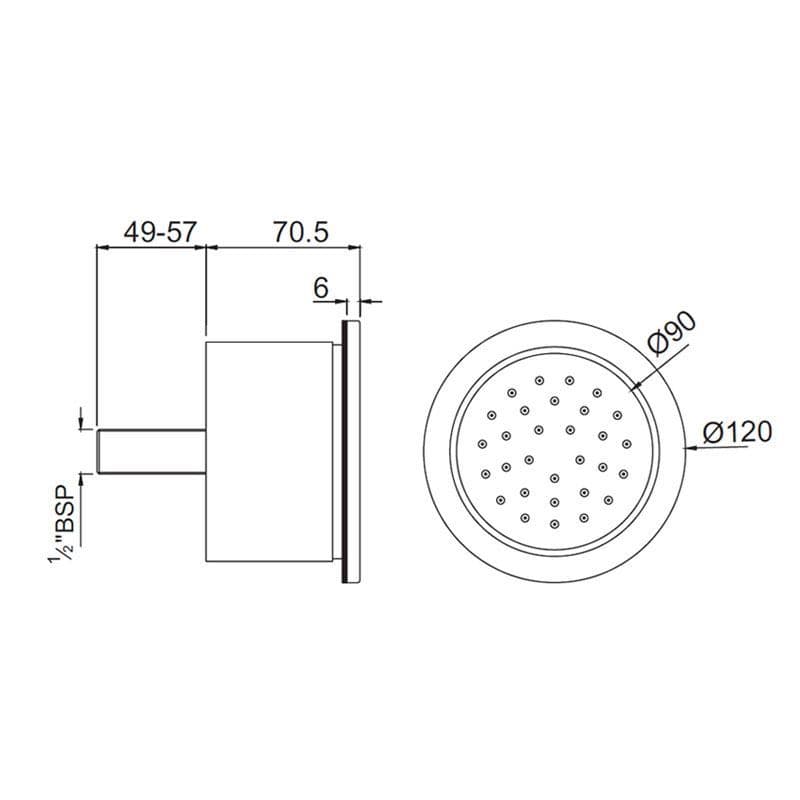 Jaquar Body Shower ø120mm Round Shape Body Showers series BSH-BGP-1761 Standard - image 3
