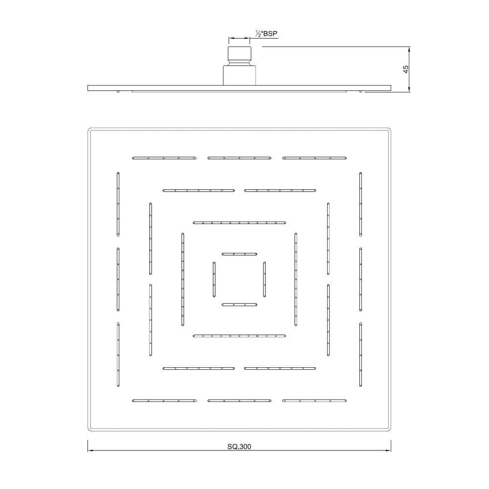 Jaquar Square Shape Single Flow Maze Overhead Shower Maze Shower series OHS-BGP-1639PD Standard - image 2