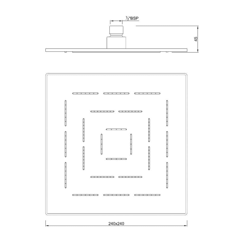 Jaquar Square Shape Single Flow Maze Overhead Shower Maze Shower series OHS-BGP-1629PD Standard - image 3