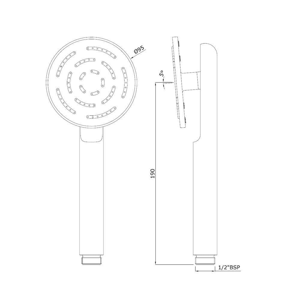 Jaquar Maze Hand Shower 90mm Round Shape Maze Shower series HSH-BCH-1653M Black Chrome - image 2