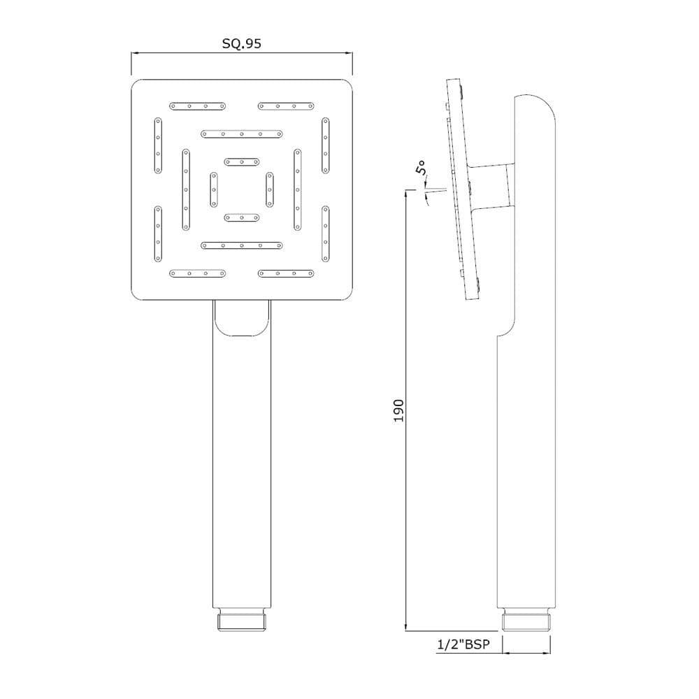 Jaquar Square Shape Maze Hand Shower Maze Shower series HSH-BGP-1655PD Standard - image 2