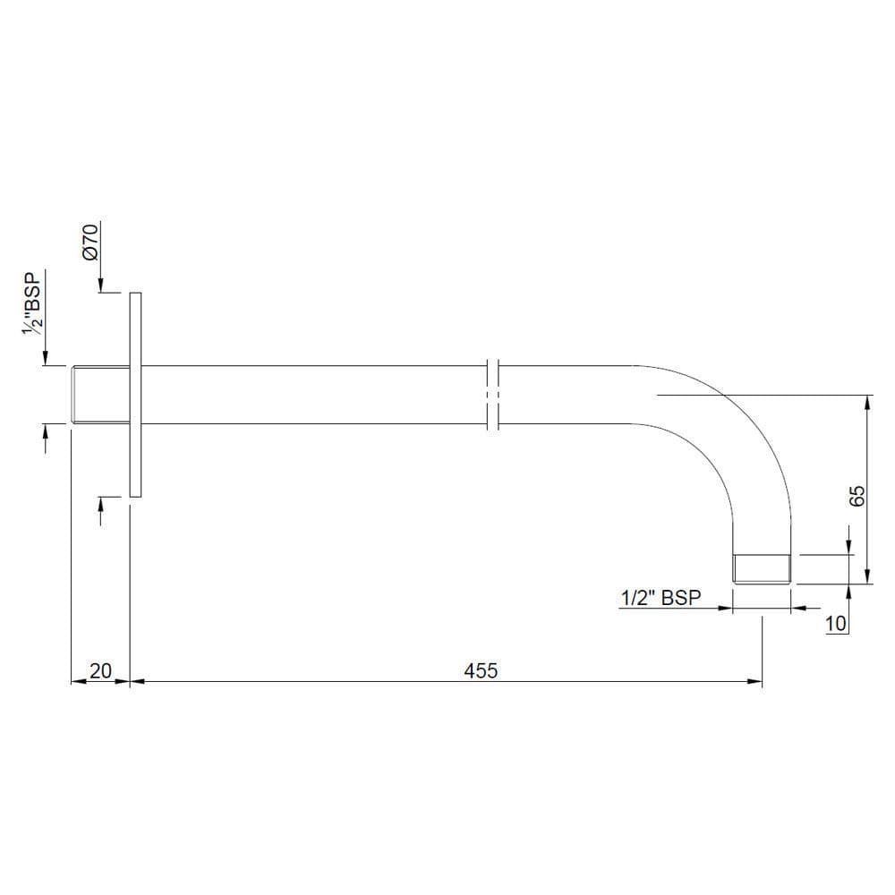 Jaquar Shower Arm Shower Accessories series SHA-BGP-479L450 Standard - image 2