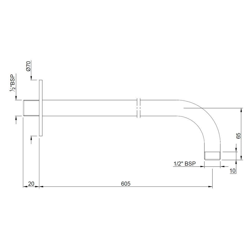 Jaquar Shower Arm Shower Accessories series SHA-BGP-479L600 Standard - image 2
