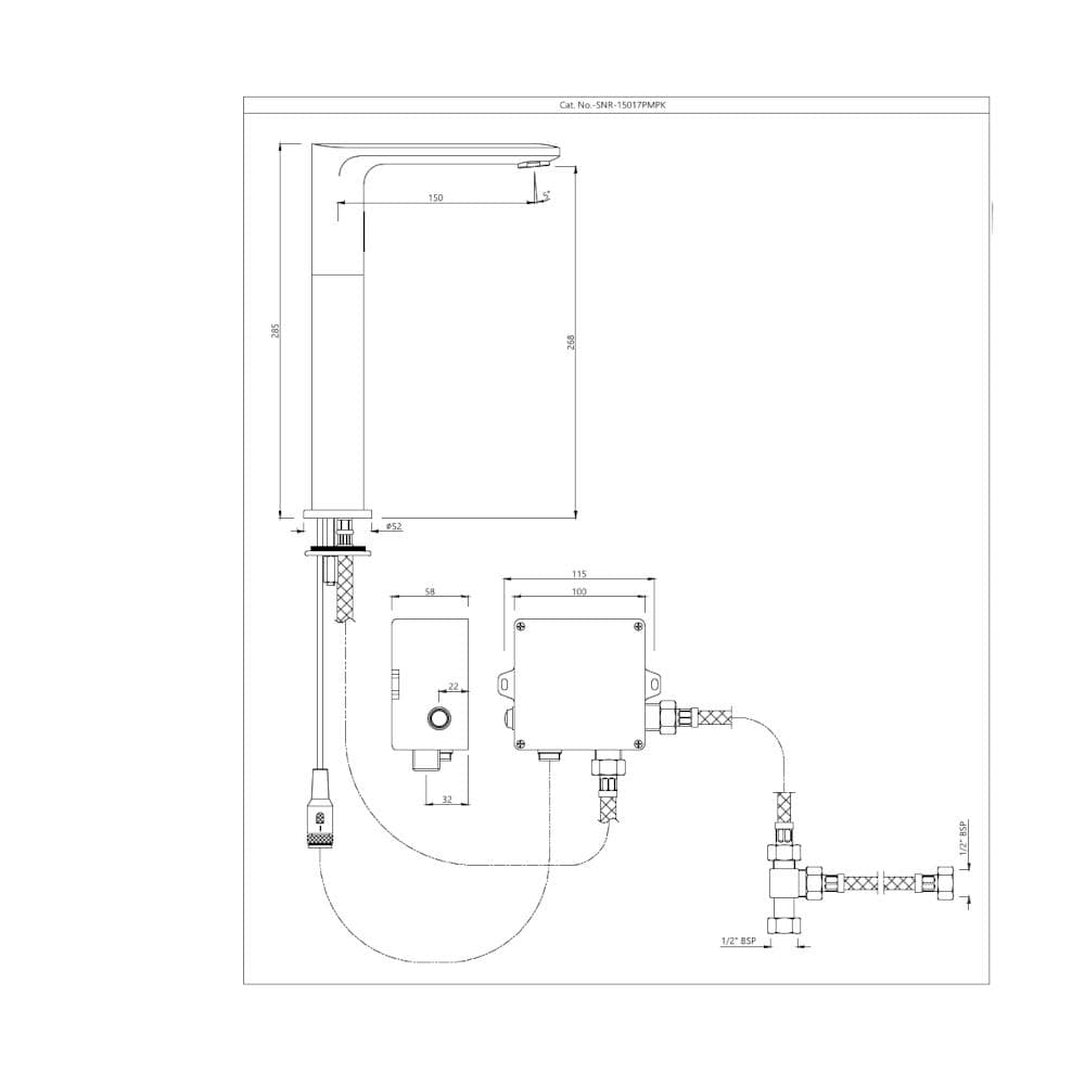 Jaquar Tall Boy Sensor Faucet Opal Prime series SNR-BCH-15017PMPK Black Chrome - image 2