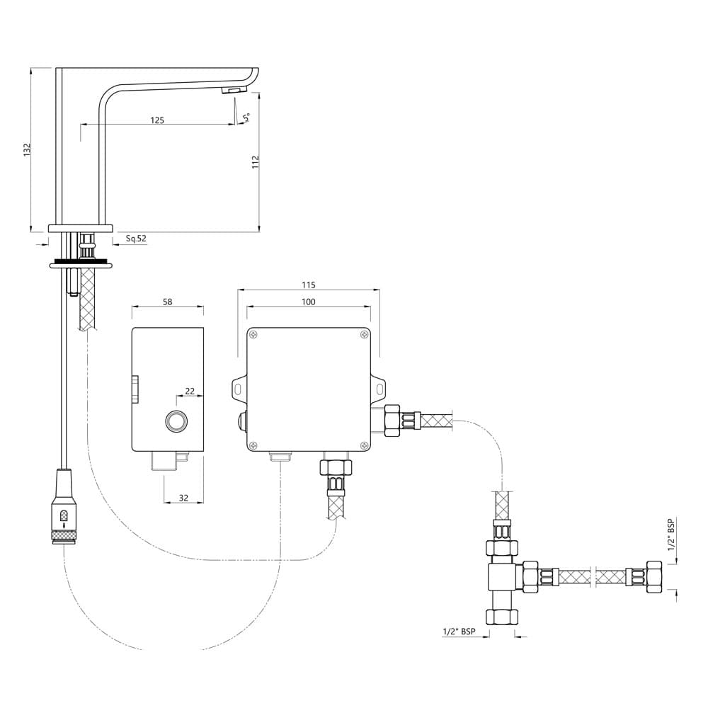Jaquar Sensor Faucet for Wash Basin Sensor Faucets series SNR-CHR-35019PMPK Chrome - image 2