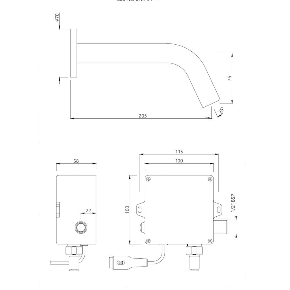 Jaquar Blush Wall Mounted Sensor faucet Blush Sensor Faucets series SNR-BLM-51443PK Black Matt - image 2