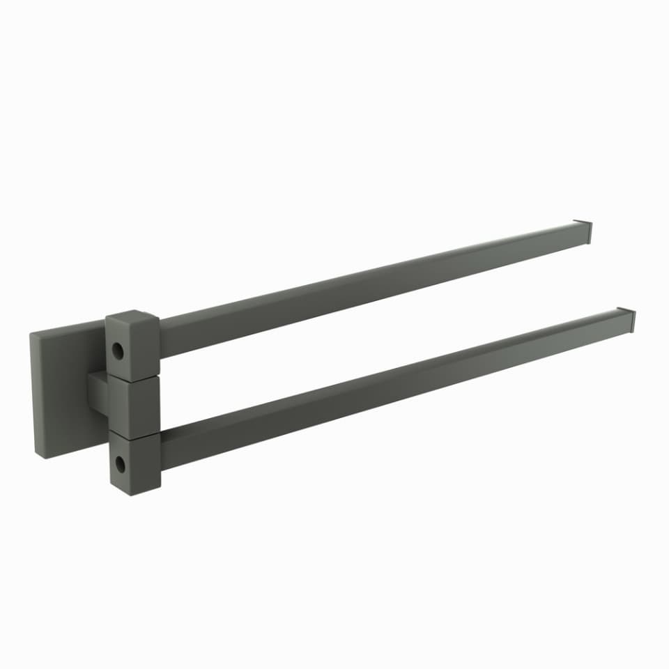 Jaquar Swivel Towel Holder Twin Type Kubix Prime Bathroom Accessories series AKP-GRF-35715PS Graphite - image 1