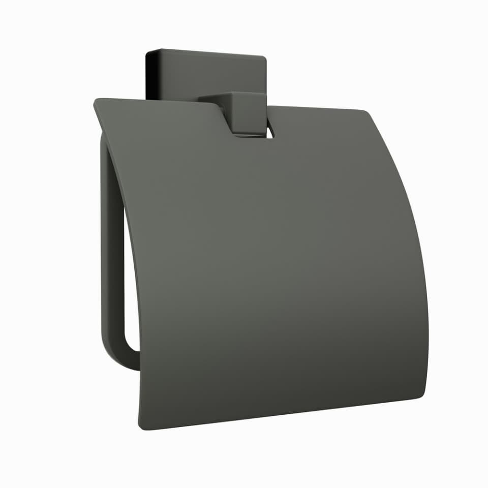Jaquar Toilet Roll Holder with Stainless Steel Flap Kubix Prime Bathroom Accessories series AKP-GRF-35753PS Graphite - image 1