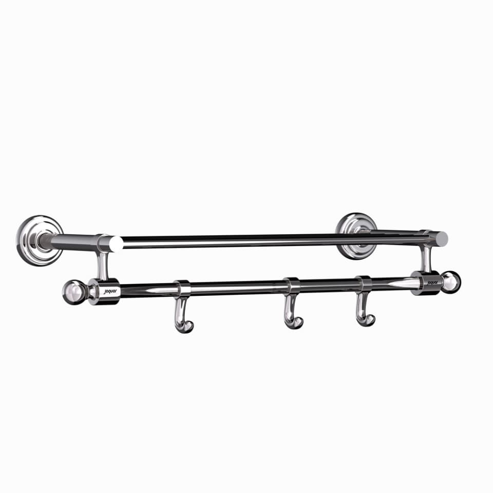 Jaquar Towel Rack 450mm long with Lower Hangers Queen's series AQN-BCH-7781B Black Chrome - image 1