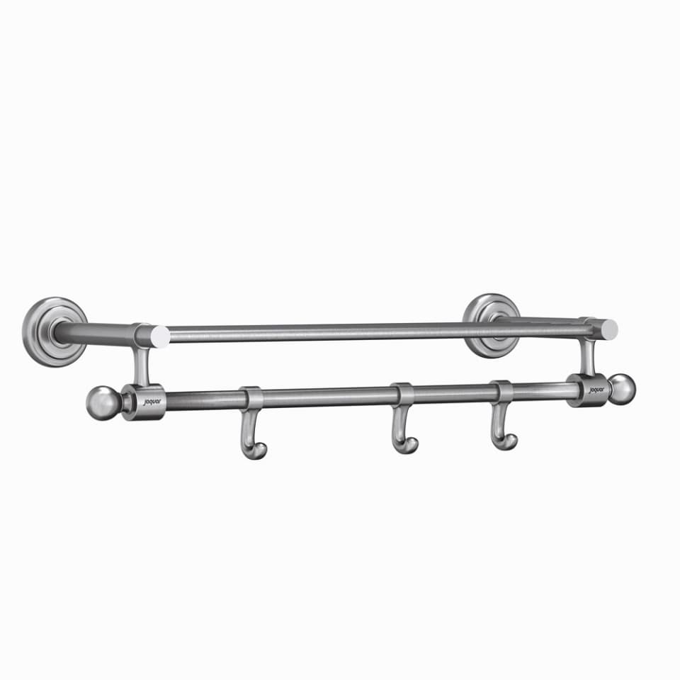 Jaquar Towel Rack 450mm long with Lower Hangers Queen's series AQN-SSF-7781B Stainless Steel - image 1