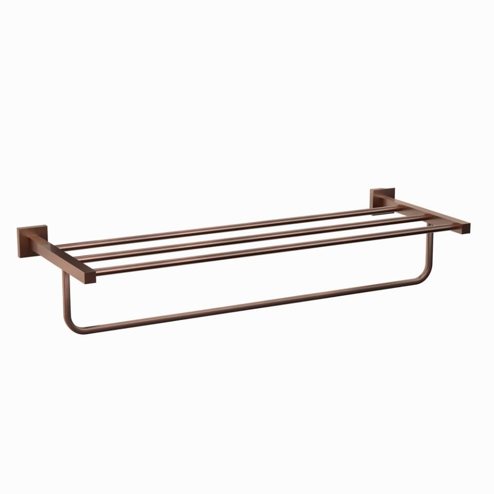 Jaquar Towel Rack 600mm long with Lower Hangers Kubix Prime Bathroom Accessories series AKP-ACR-35781PS Antique Copper - image 1