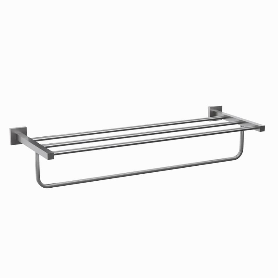 Jaquar Towel Rack 600mm long with Lower Hangers Kubix Prime Bathroom Accessories series AKP-SSF-35781PS Stainless Steel - image 1