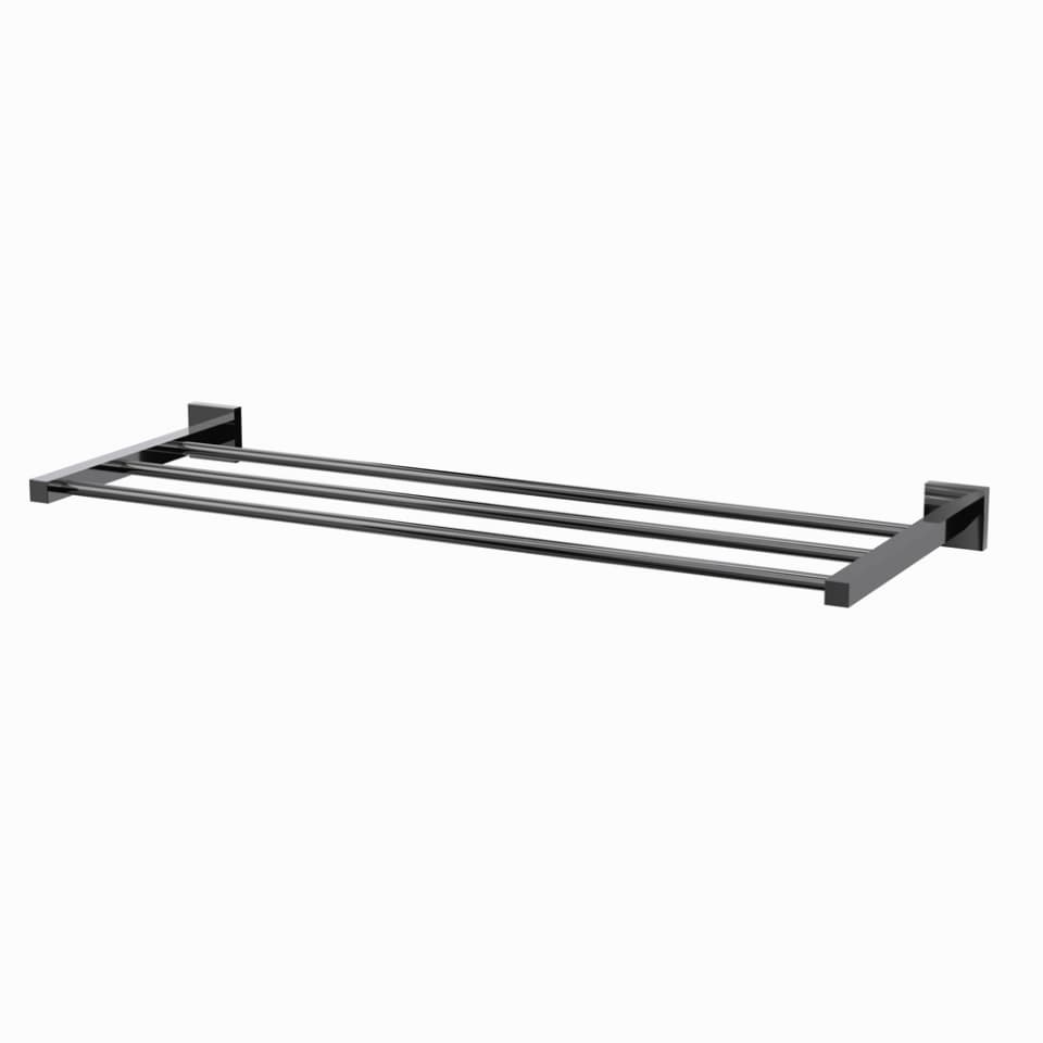Jaquar Towel Rack 600mm long without Lower hangers Kubix Prime Bathroom Accessories series AKP-BCH-35781PFS Black Chrome - image 1