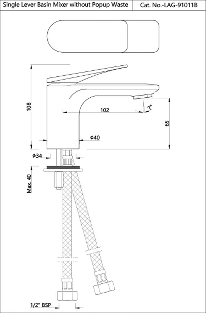 Jaquar Single Lever Basin Mixer Laguna series LAG-BCH-91011B Black Chrome - image 2