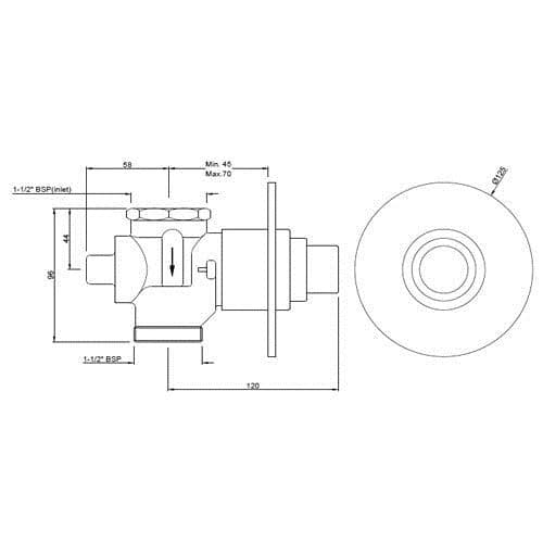 Jaquar Metropole Flush Valve Dual Flow 40mm Size Toilet Flush Valve series FLV-BCH-1089N Black Chrome - image 3