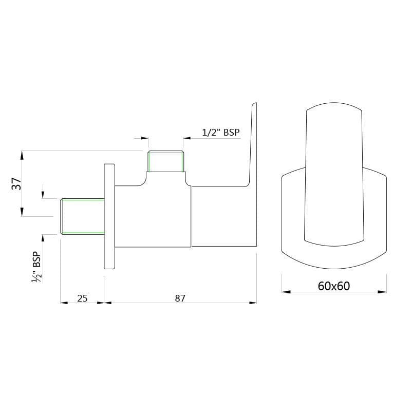 Jaquar Angular Stop Cock Kubix Prime series KUP-BGP-35053PM Standard - image 3