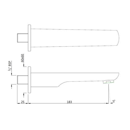 Jaquar Kubix Prime Bath Spout Bathtub Spouts series SPJ-BGP-35429PM Standard - image 2