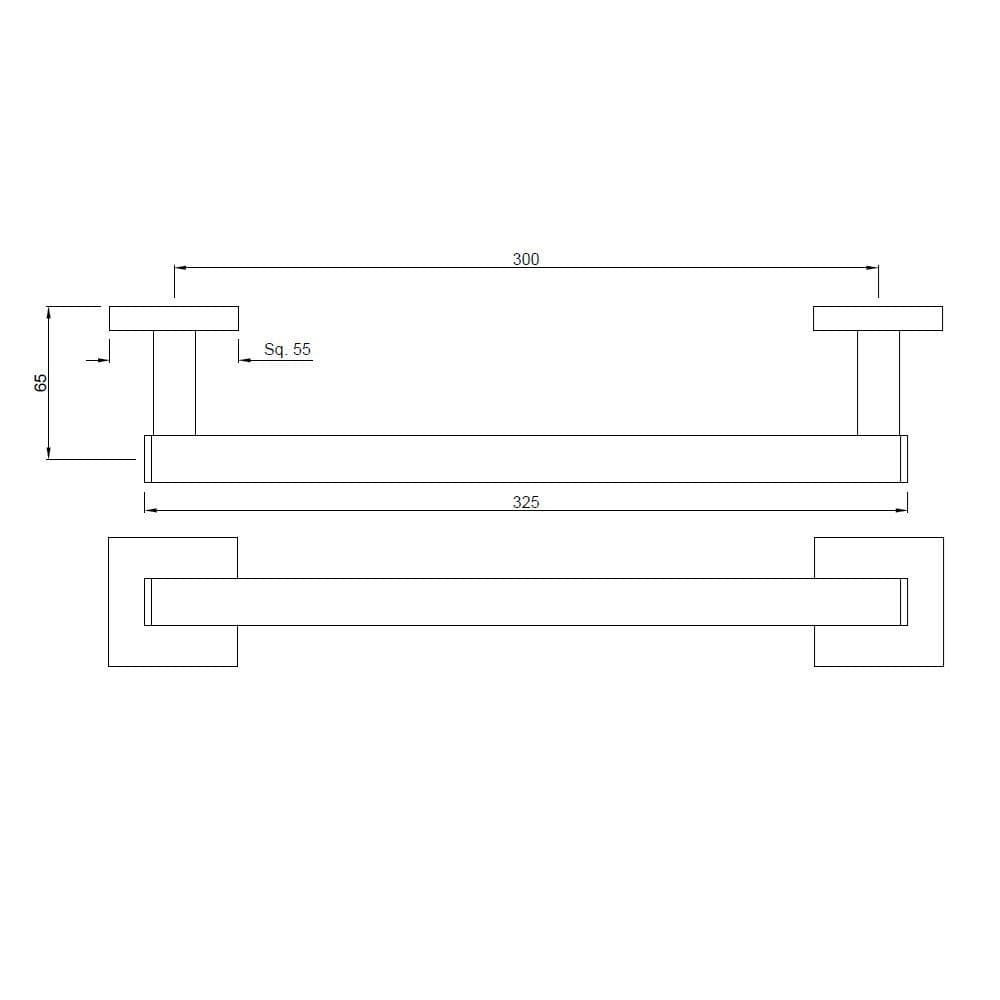 Jaquar Grab Bar 300mm Long Kubix Prime Bathroom Accessories series AKP-BCH-35701PS Black Chrome - image 2