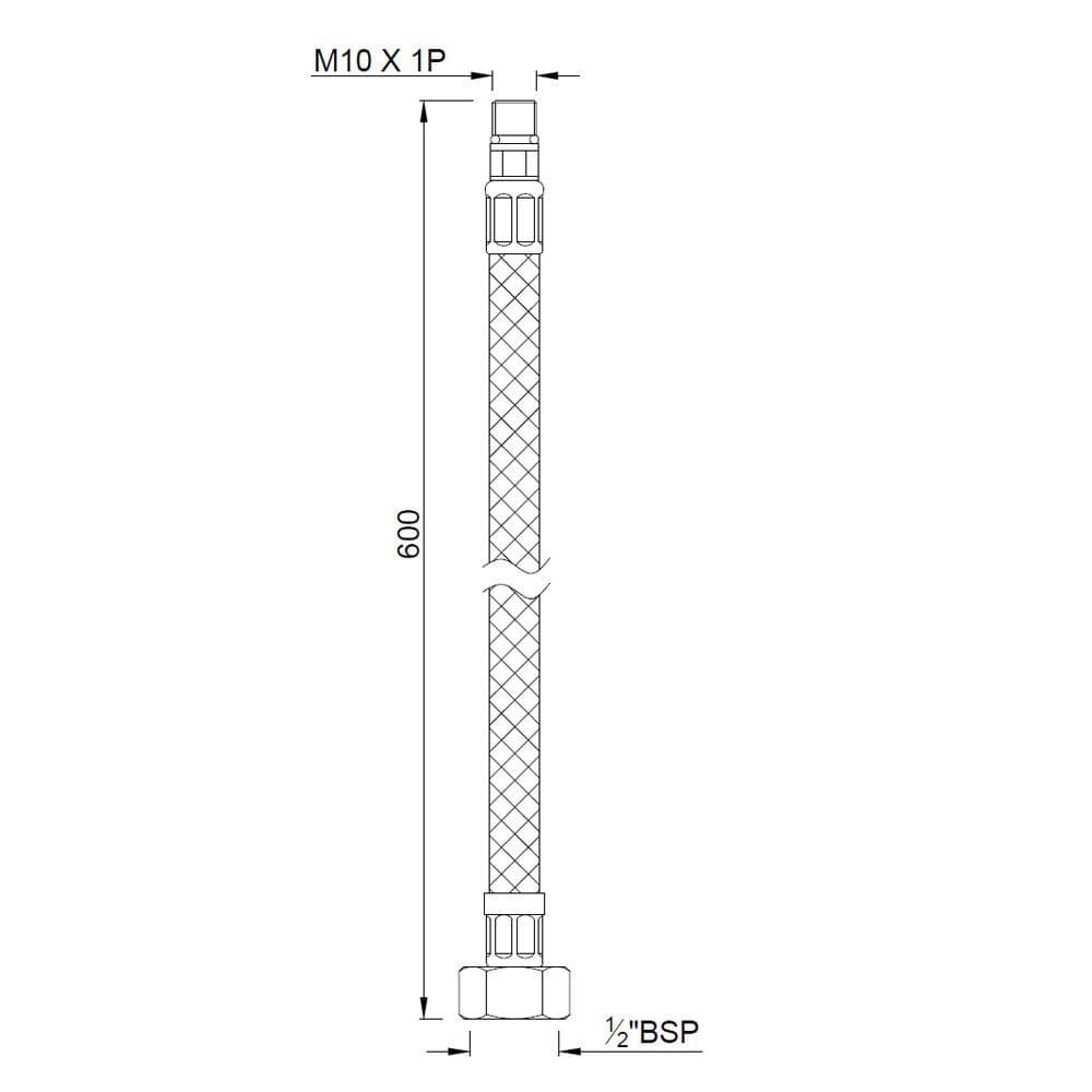 Jaquar 600mm Long Braided Hose Allied series ALD-CHR-801B Chrome - image 3