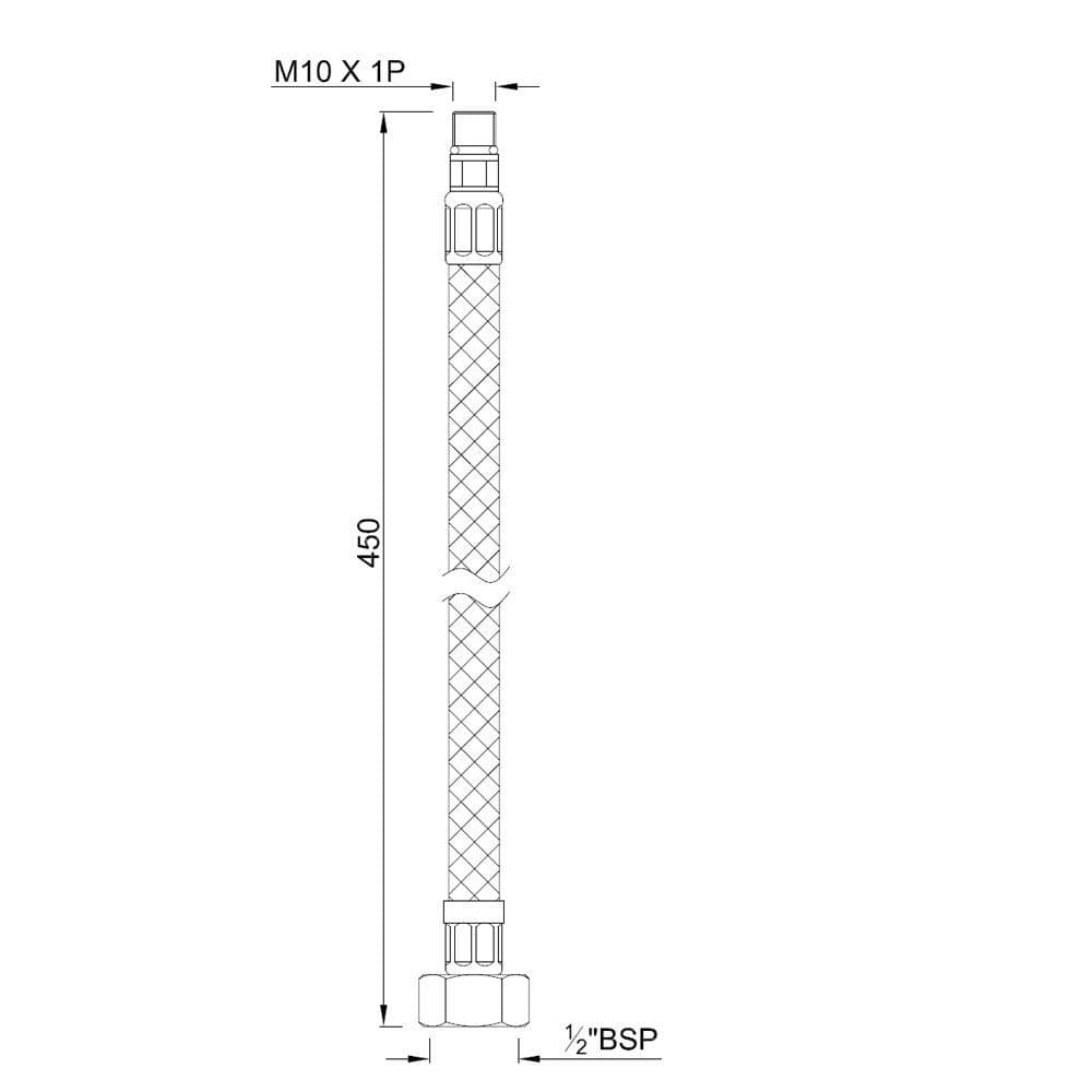 Jaquar 450mm Long Braided Hose Allied series ALD-CHR-803AB Chrome - image 3