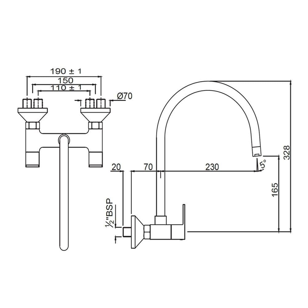 Jaquar Sink Mixer Aria series ARI-CHR-39309 Chrome - image 2
