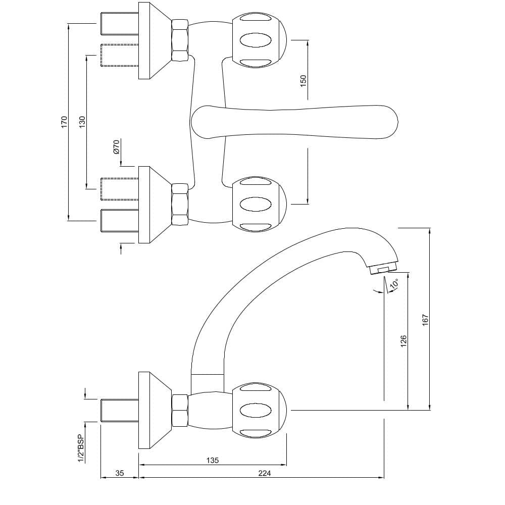 Jaquar Sink Mixer Clarion series CQT-CHR-23309 Chrome - image 2