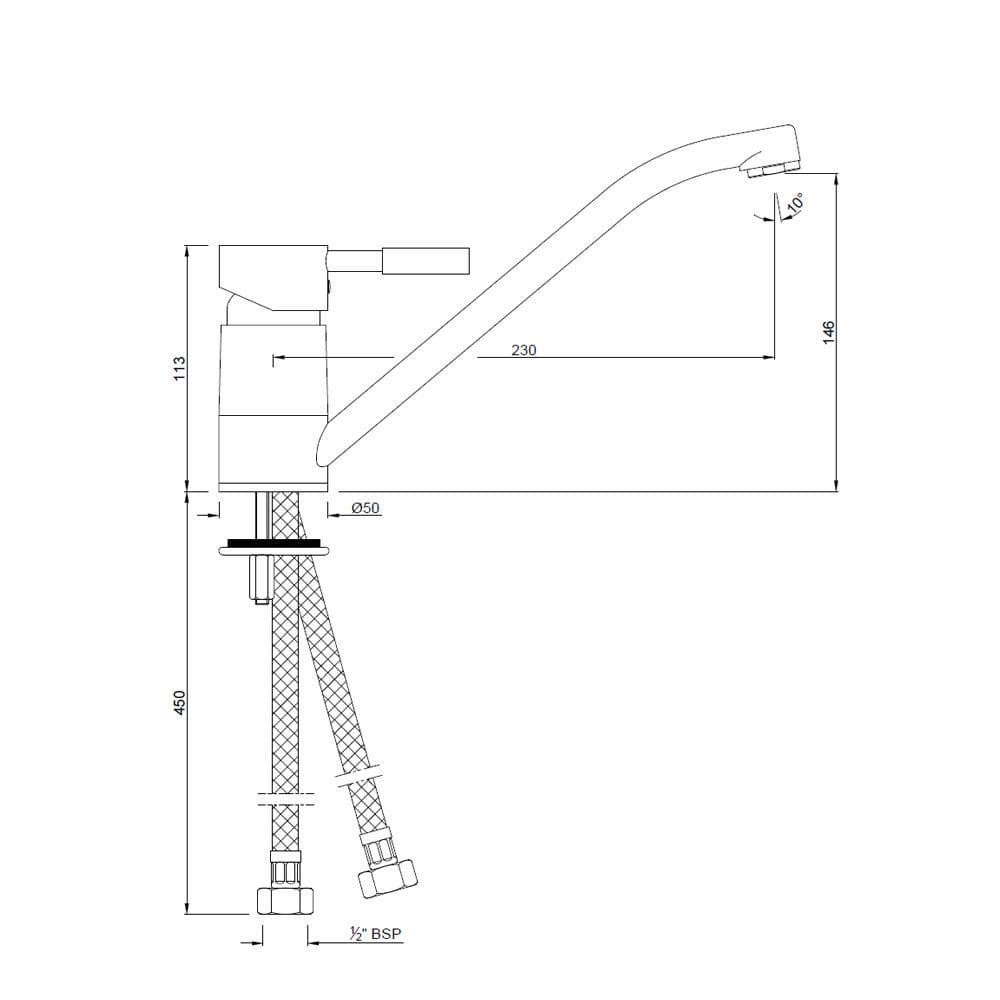 Jaquar Single Lever Sink Mixer Solo series SOL-CHR-6173B Chrome - image 2
