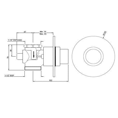 Jaquar Metropole Flush Valve Toilet Flush Valve series FLV-BCH-1095N Black Chrome - image 2