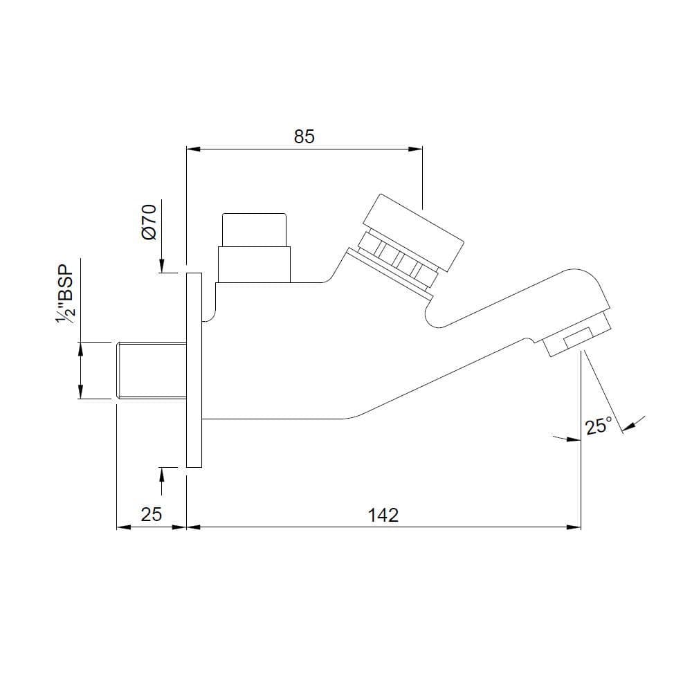 Jaquar Bib Cock Auto Closing System Pressmatic Taps series PRS-CHR-043 Chrome - image 2