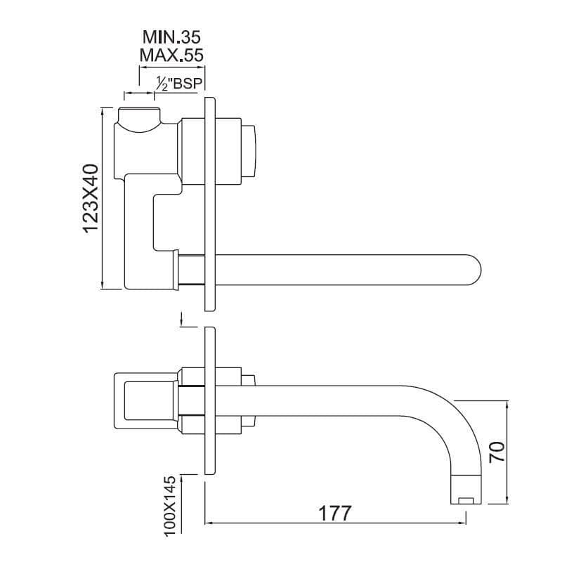 Jaquar Pressmatic Wall Mounted Basin Tap (Auto Closing) Pressmatic Taps series PRS-CHR-061 Chrome - image 2