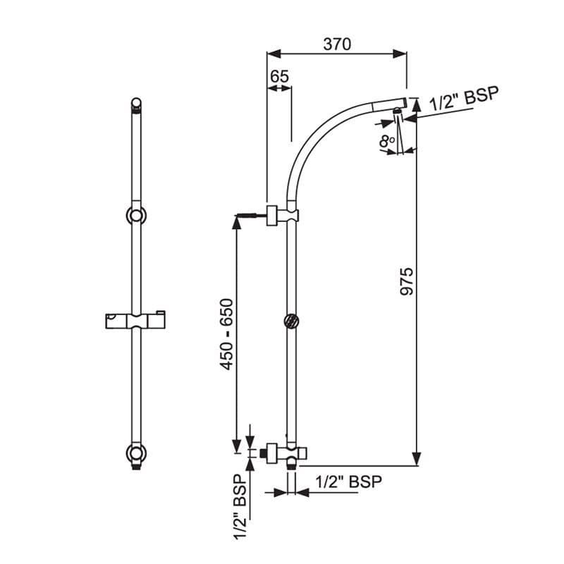 Jaquar Exposed Shower Pipe Shower Accessories series SHA-CHR-1215R Chrome - image 3