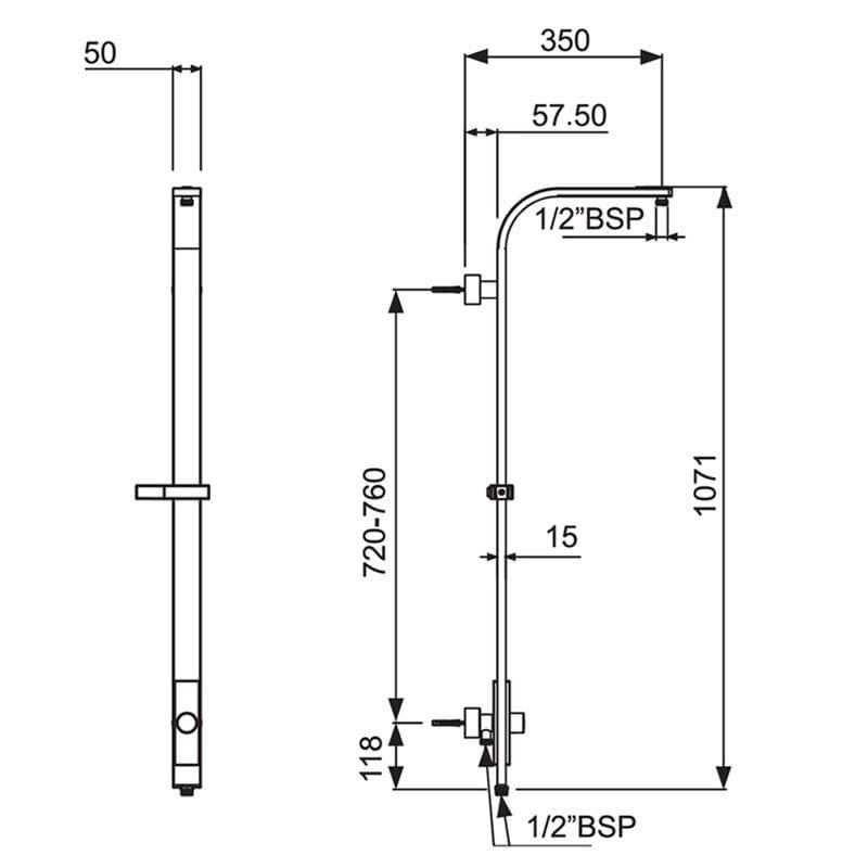 Jaquar Exposed Shower Pipe Shower Accessories series SHA-CHR-1217F Chrome - image 3