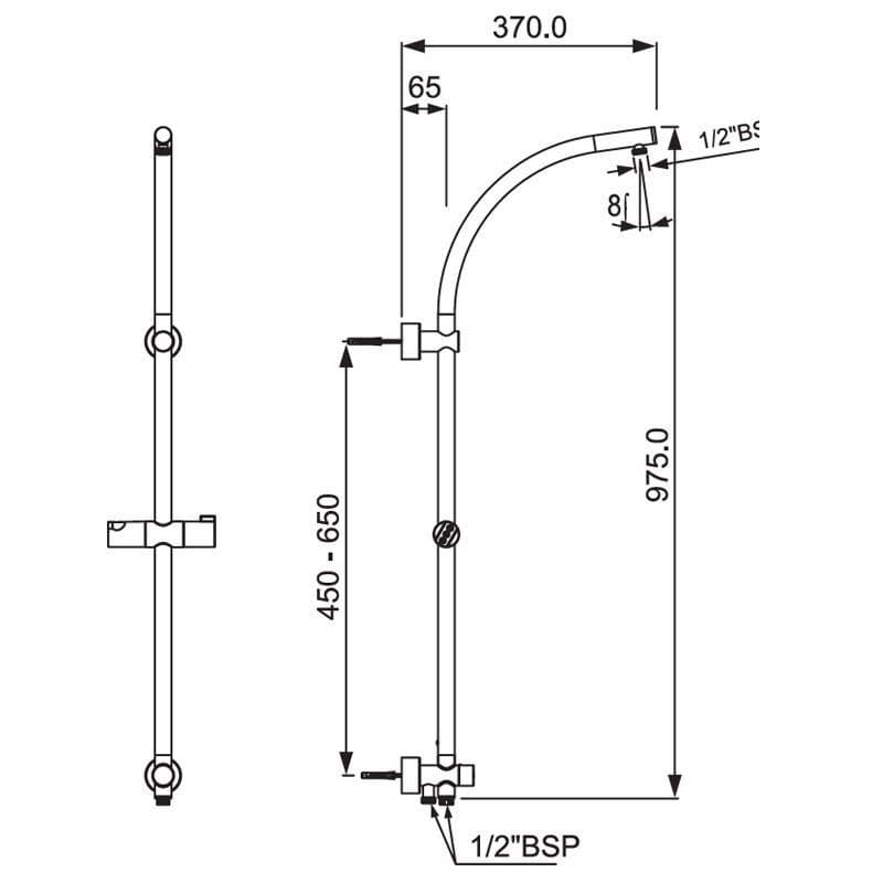 Jaquar Exposed Shower Pipe Shower Accessories series SHA-CHR-1217R Chrome - image 3