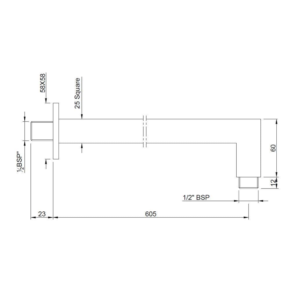 Jaquar Shower Arm Shower Accessories series SHA-BGP-455L600 Standard - image 2