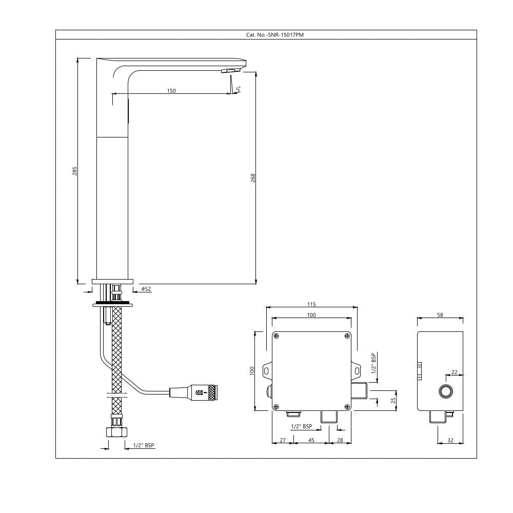 Jaquar Tall Boy Sensor Faucet Opal Prime series SNR-BLM-15017PM Black Matt - image 2