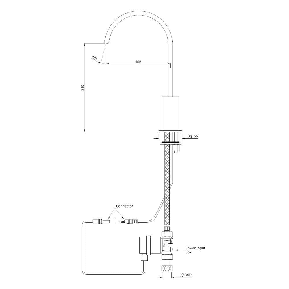 Jaquar Sensor Faucet for Wash Basin Range of Sensor Faucets by Jaquar series SNR-CHR-51033 Chrome - image 3