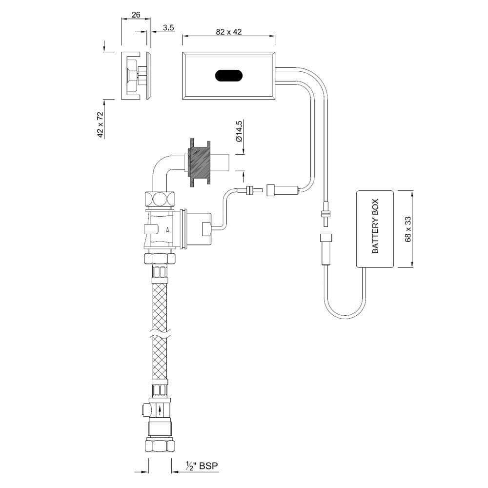 Jaquar Sensor Flushing Valve for Urinal Range of Sensor Faucets by Jaquar series SNR-CHR-51097 Chrome - image 3