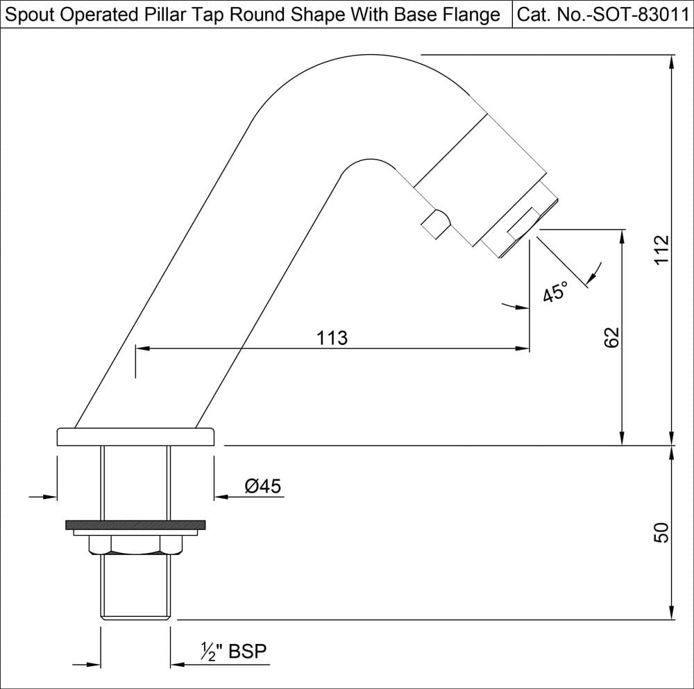 Jaquar Spout Operated Pillar Tap Spout Operating Tap series SOT-BLM-83011 Black Matt - image 2