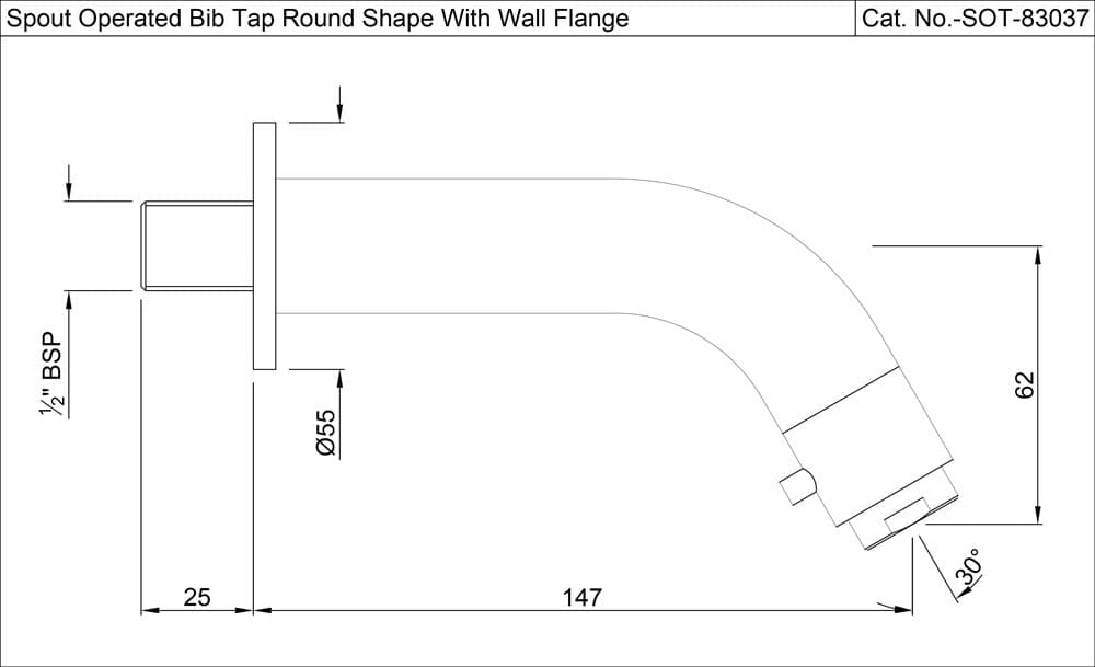 Jaquar Spout Operated Bib Tap Spout Operating Tap series SOT-BLM-83037 Black Matt - image 2