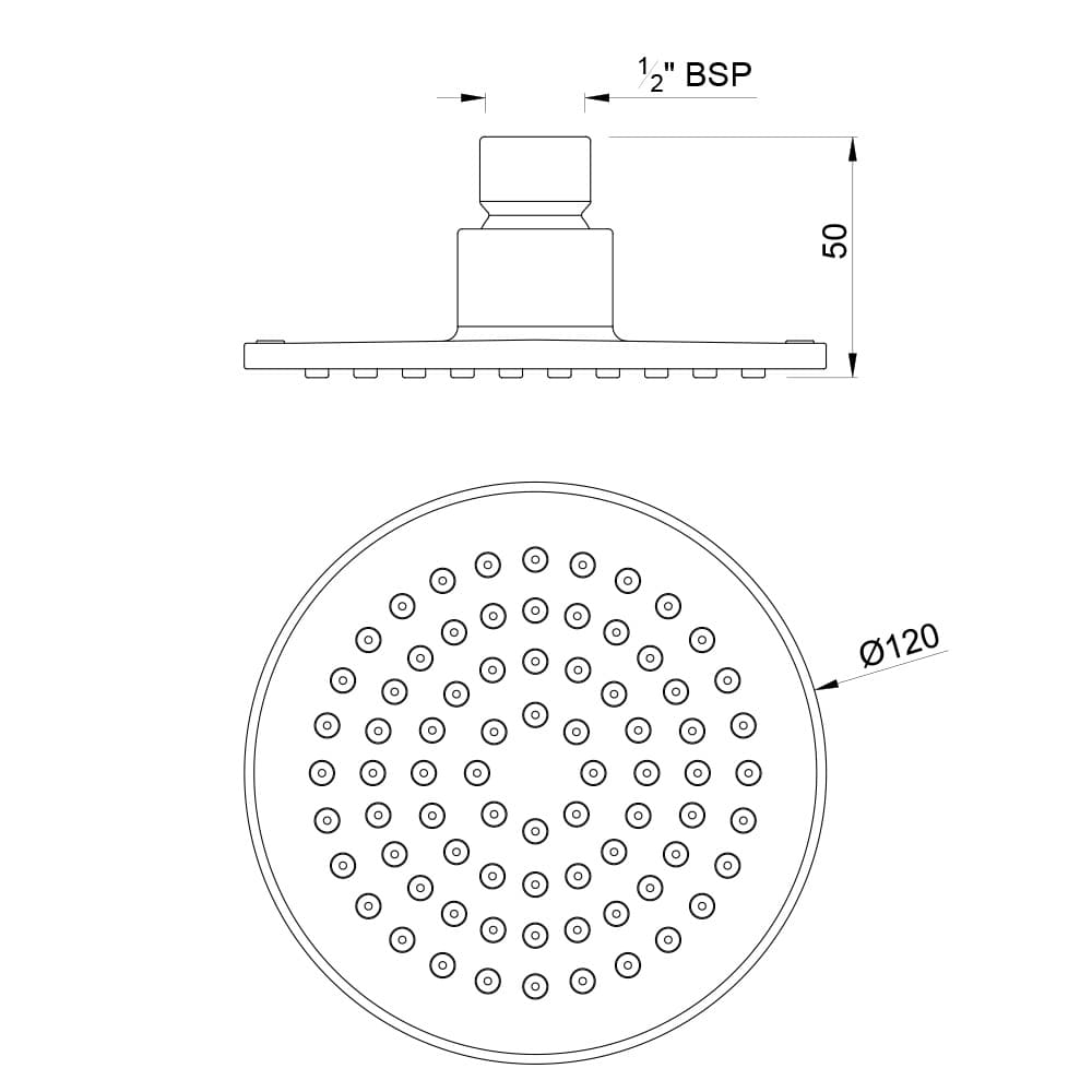 Jaquar Overhead Shower 120mm dia Round Shape Rain Showers series OHS-CHR-1663 Chrome - image 2