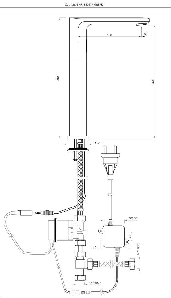 Jaquar Tall Boy Sensor Faucet Opal Prime series SNR-CHR-15017PMEBPK Chrome - image 2