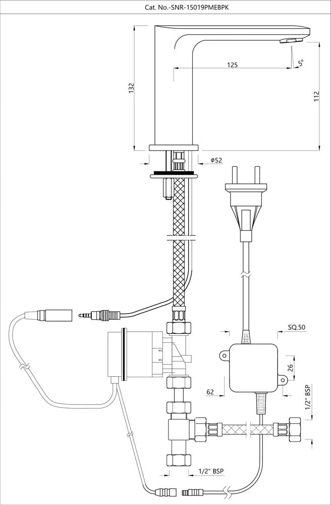 Jaquar Sensor Faucet for Wash Basin Opal Prime series SNR-CHR-15019PMEBPK Chrome - image 2