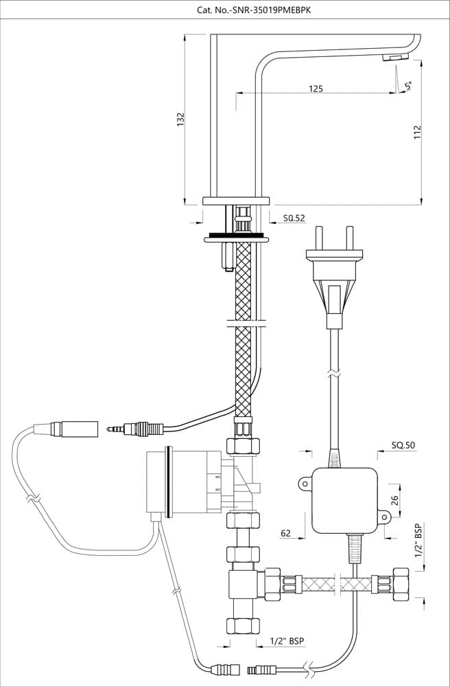 Jaquar Sensor Faucet for Wash Basin Range of Sensor Faucets by Jaquar series SNR-CHR-35019PMEBPK Chrome - image 2